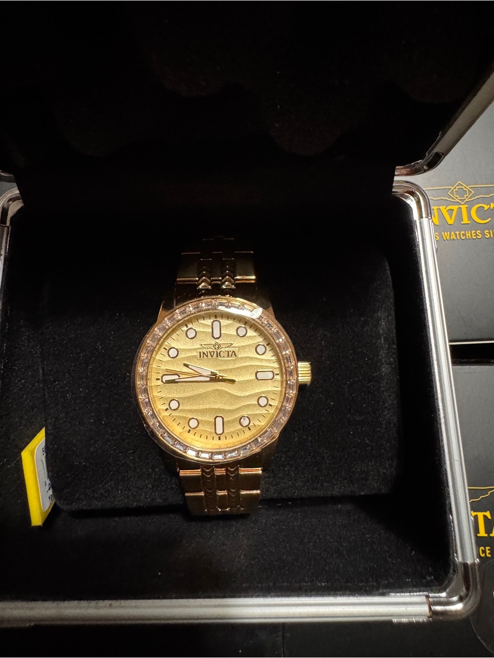 Invicta Men's Gold-Tone Watch with Crystal Bezel and Gold Dial - Picture 5 of 5